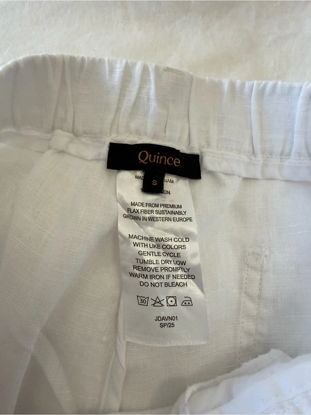 Quince | Women’s Small | Lot Of 2 White Black Linen Tapered Leg Ankle Pants